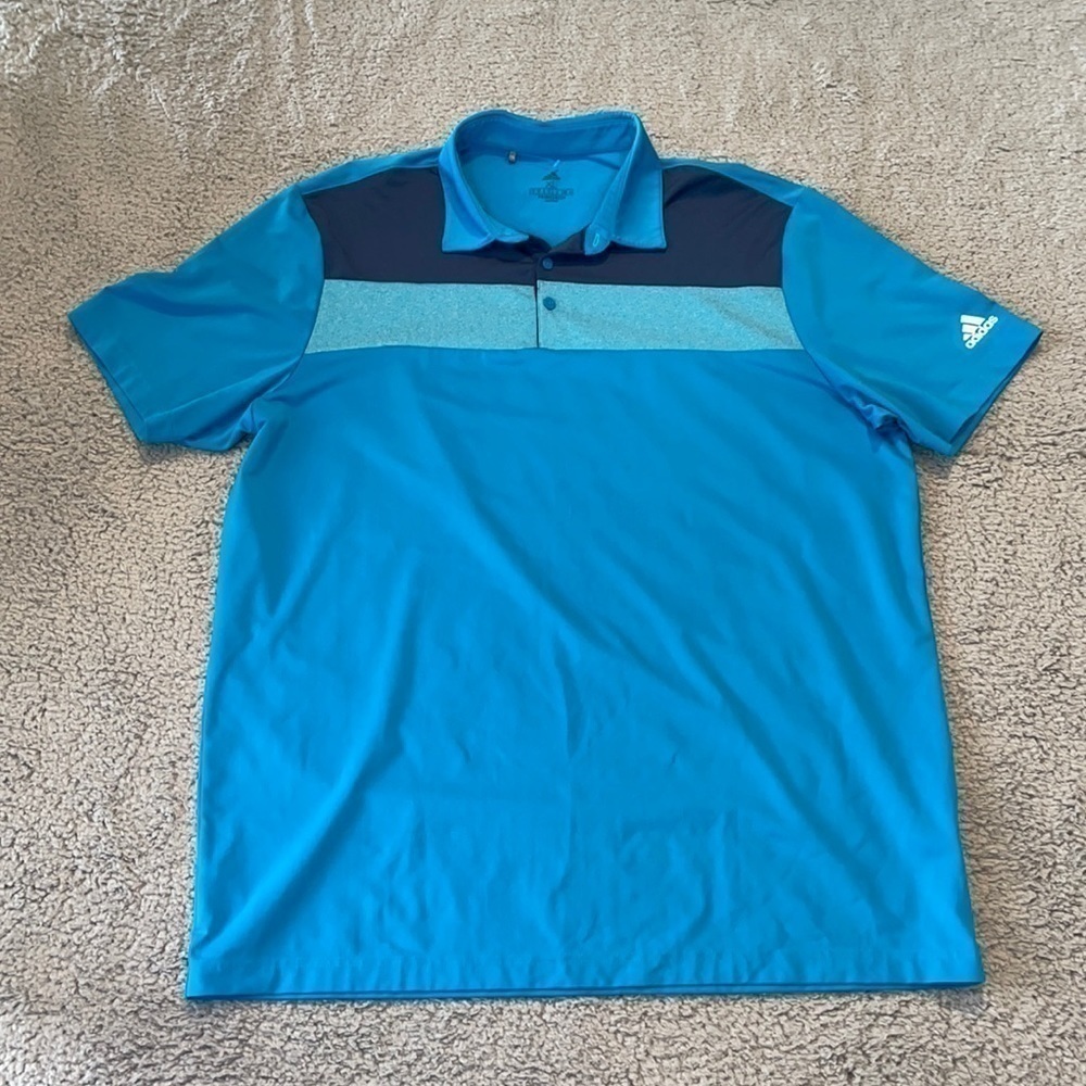 Adidas Blue Golf Polo Shirt Men's Size XL, Performance.